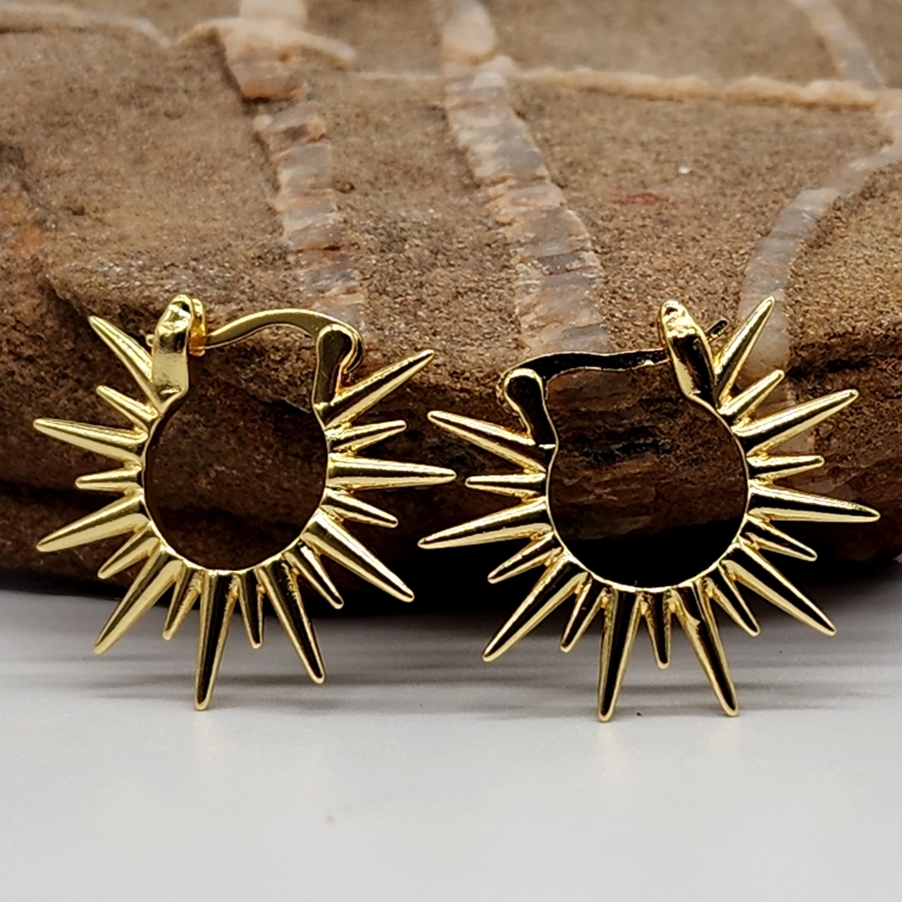 Johnny Was PACIFIC STAR Hoop Earrings 18kt Gold plated Hypoallergic